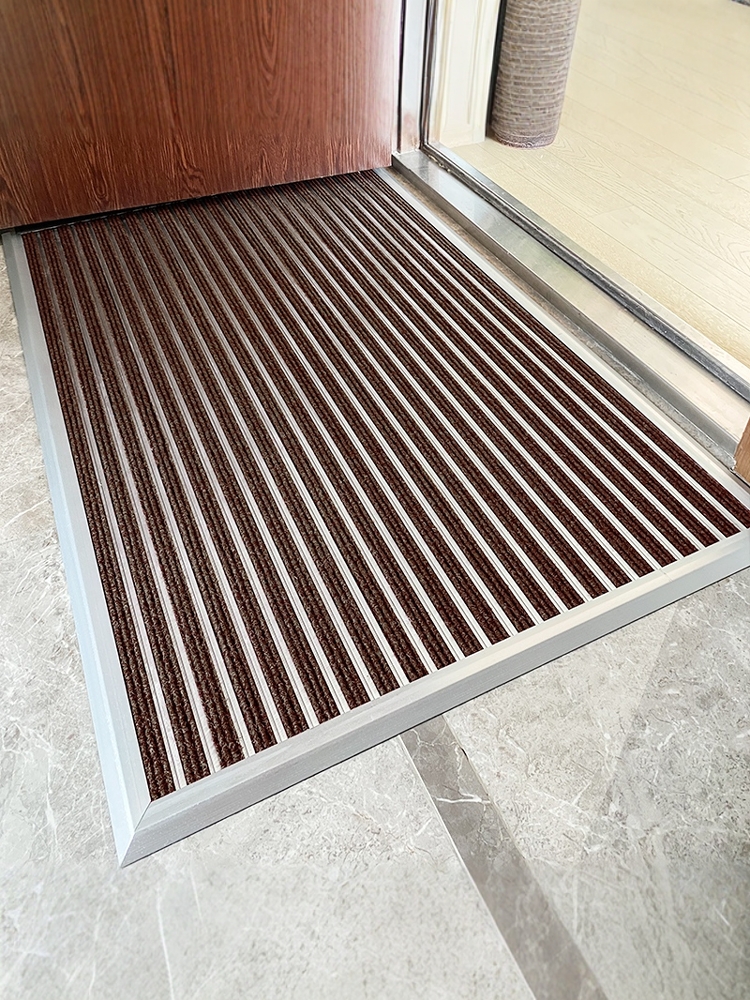 咖色入户门地毯门口进门脚垫门外防滑门垫铝合金防尘地垫家用高级