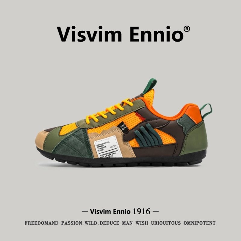 VISVIM ENNIO男鞋夏季2026新款网面透气休闲板鞋工作开车轻便软底