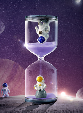 宇航员摆件沙漏计时器儿童15/30分钟时间管理创意太空人生日礼物