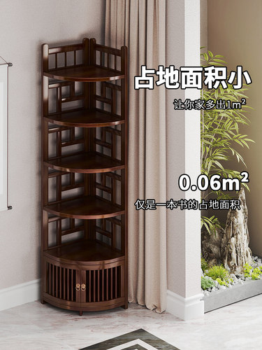 博古架实木中式转角置物架客厅茶柜茶叶架多层省空间书架子展示柜