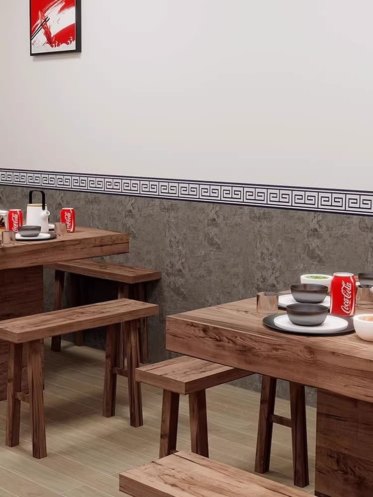 墙纸自粘仿砖纹瓷砖墙贴遮丑翻新贴纸商用餐饮防水防潮护墙裙墙围