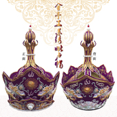 禅修佛具法器香炉法师法会焰口帽手工苏绣带铁皮桶法会凸龙毗卢帽