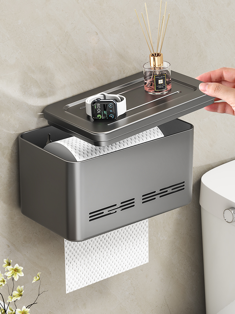 卫生间纸巾盒免打孔壁挂式厕所卫生纸厕纸放置盒卷纸抽纸盒置物架