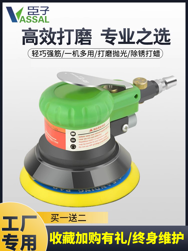 臣子气动打磨机5寸抛光机汽车打蜡机磨光机气磨风磨机砂纸干磨机