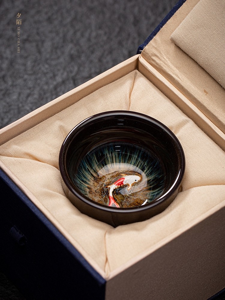 金沙建盏茶杯年年有鱼茶盏单杯陶瓷窑变茶具主人杯品茗杯个人专用,餐饮具,茶杯,淘宝优惠券,粉丝福利购,淘宝优惠卷