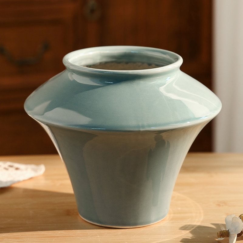 简约现代陶瓷花盆家用客厅个性复古高脚三角梅室内蝴蝶兰专用套盆