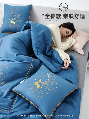 全棉抱枕两用被子2025新款车用午睡枕头被毯子二合一车载汽车靠枕