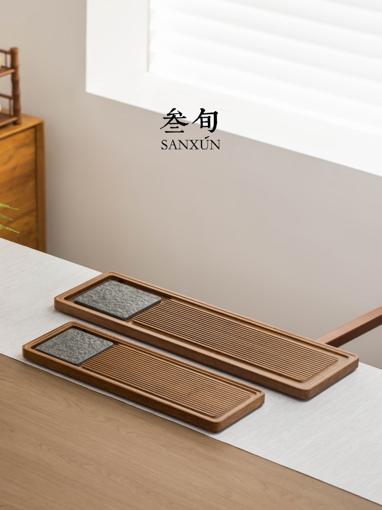 叁旬创意实木茶盘家用排水式干泡小茶台功夫茶具高端石茶海茶托盘,餐饮具,茶盘,淘宝优惠券,粉丝福利购,淘宝优惠卷