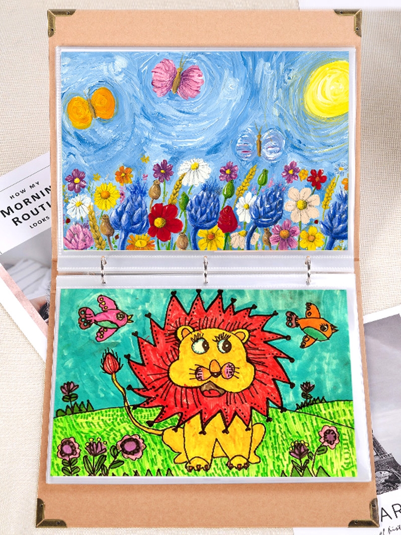 a3文件夹册画册4k收纳册8开画纸画画收藏夹整理册画画垫板画纸素