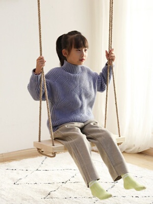 室内儿童秋千家用室外阳台单人宝宝吊椅户外庭院小孩实木坐板摇椅