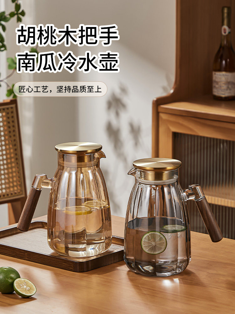 大容量冷水壶家用水杯凉水壶套装耐高温玻璃壶高颜值加厚开水茶壶,餐饮具,冷水壶,淘宝优惠券,粉丝福利购,淘宝优惠卷