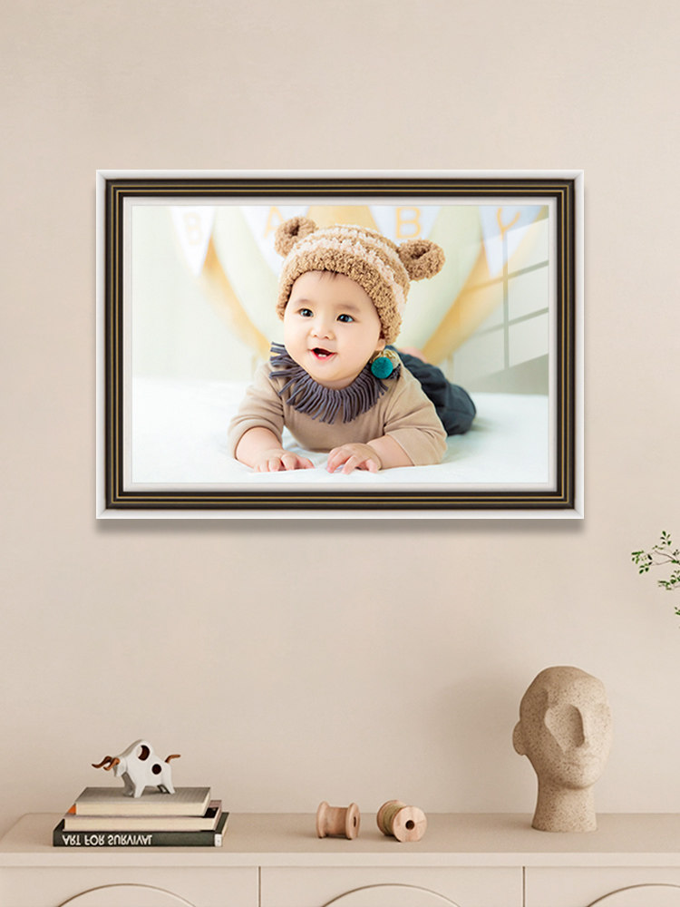 宝宝儿童照片相框挂墙加打印洗16 18 20寸24艺术相片放大尺寸定制