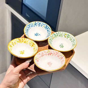 陶瓷蘸料碟日式小碟子味碟小盘醋碟火锅酱油碟2025新款家用釉下彩