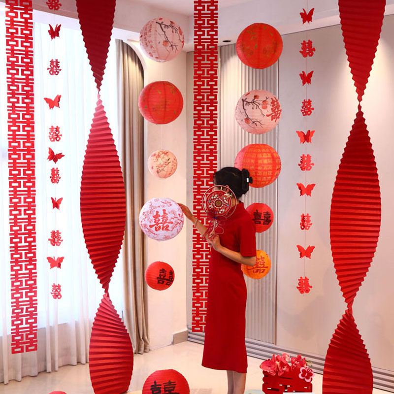 婚房布置套装男方喜字灯笼装饰结婚全套2025卧室氛围新婚客厅窗帘
