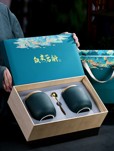 麦辞高档铁皮石斛礼盒空盒陶瓷罐西洋参包装盒高丽参石斛花礼品盒