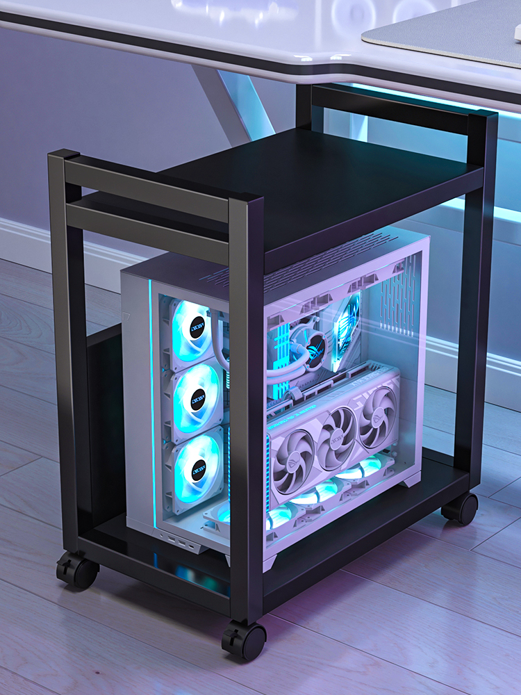 电脑机箱托架主机底座可移动支架落地家用桌下小推车电竞房置物架