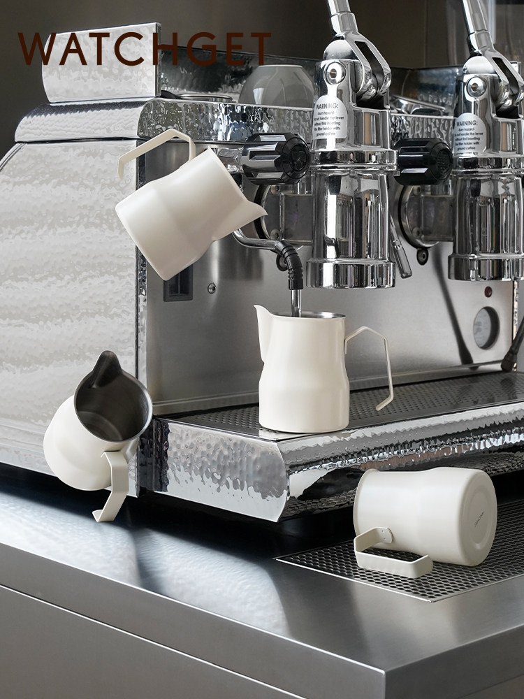 watchget咖啡拉花缸不锈钢打奶泡杯长嘴大肚意式压纹450ml