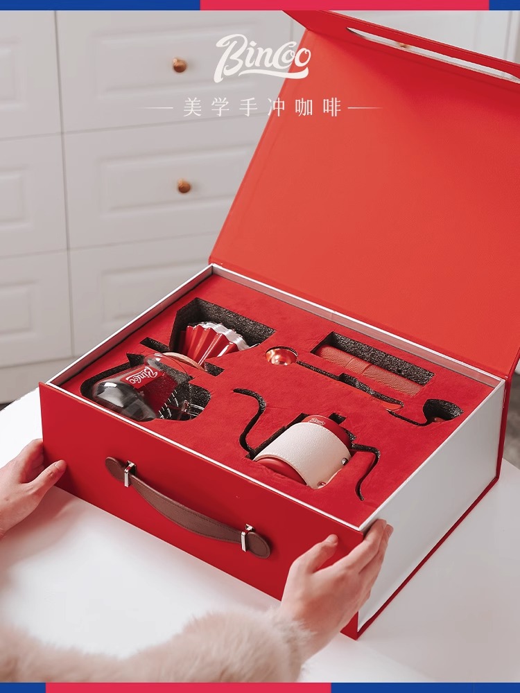 Bincoo节日送礼咖啡壶手冲套装手磨咖啡机工具全套磨豆机分享礼盒
