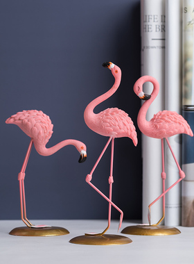 北欧ins轻奢火烈鸟桌面摆件家居酒柜办公室婚房装饰品创意小摆设