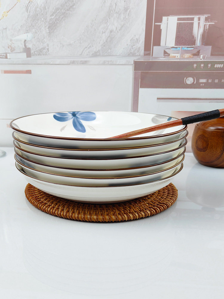 景德镇陶瓷盘子菜盘家用2025新款8英寸菜碟子7深盘炒菜盘子釉下彩,餐饮具,盘,淘宝优惠券,粉丝福利购,淘宝优惠卷