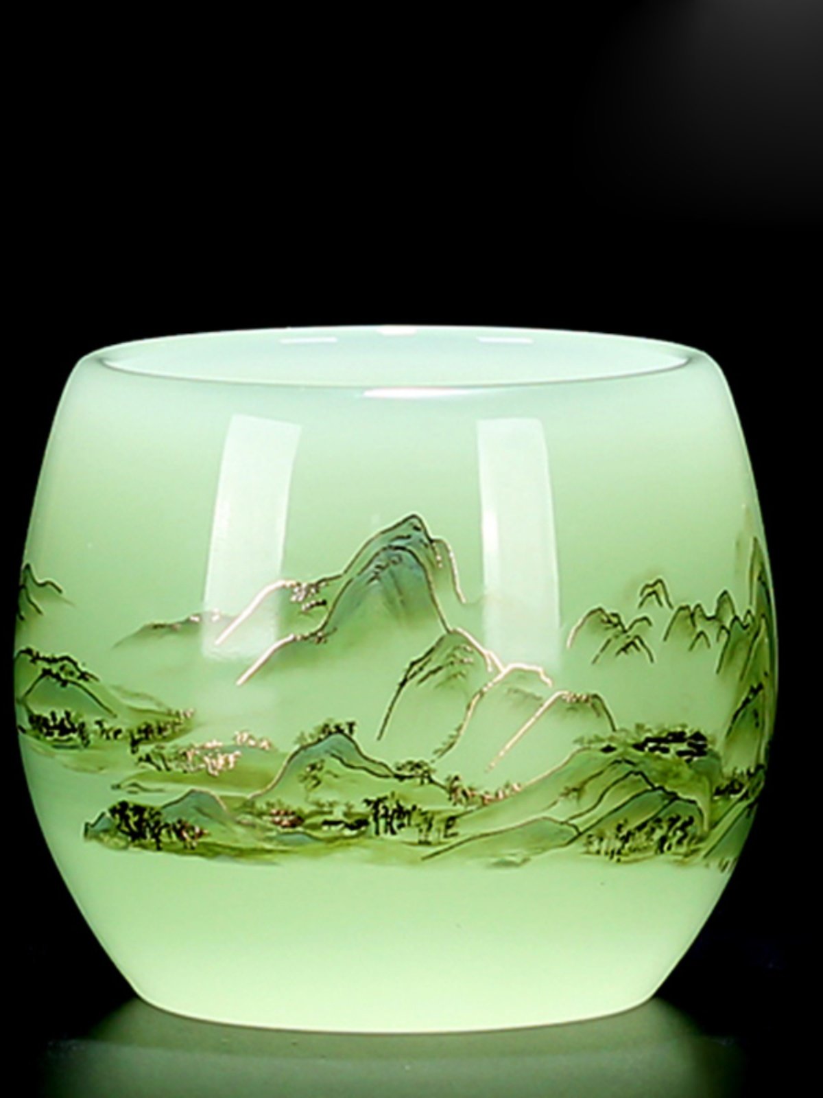 千里江山琉璃茶杯大号家用主人杯高档轻奢耐热品茗杯功夫茶具单杯,餐饮具,茶杯,淘宝优惠券,粉丝福利购,淘宝优惠卷