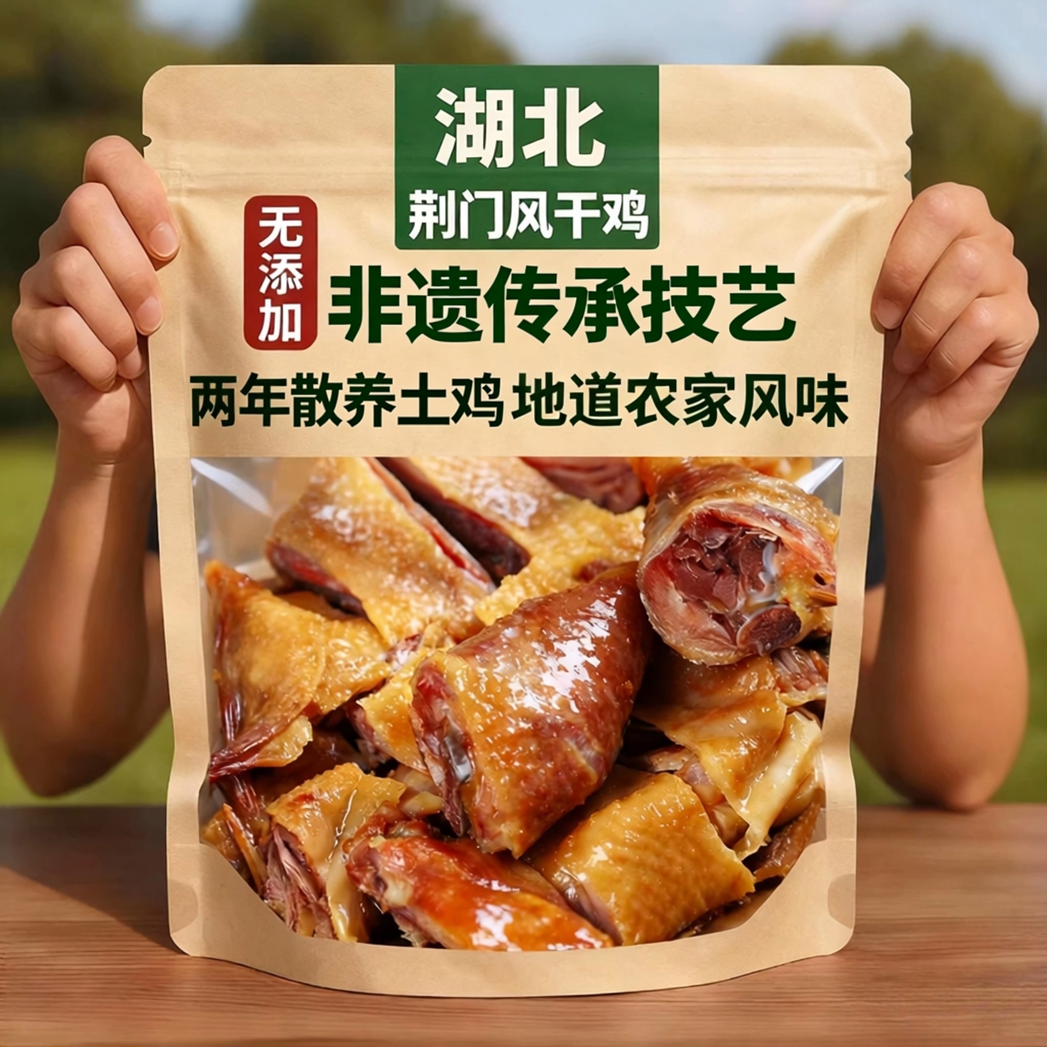 正宗荆门十里铺风干鸡湖北特产农家散养土鸡腌制咸鸡腊鸡整只腊肉