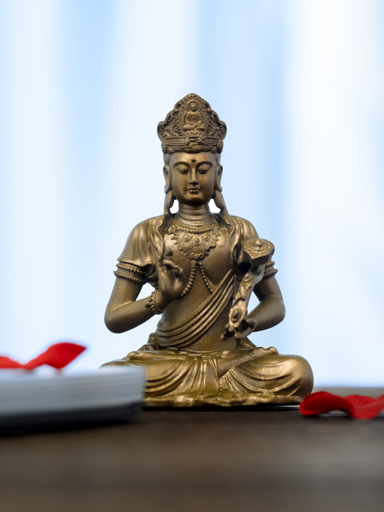 简修行文殊普贤佛像普贤菩萨摆件黄铜像雕像随身佛生肖属兔本命佛