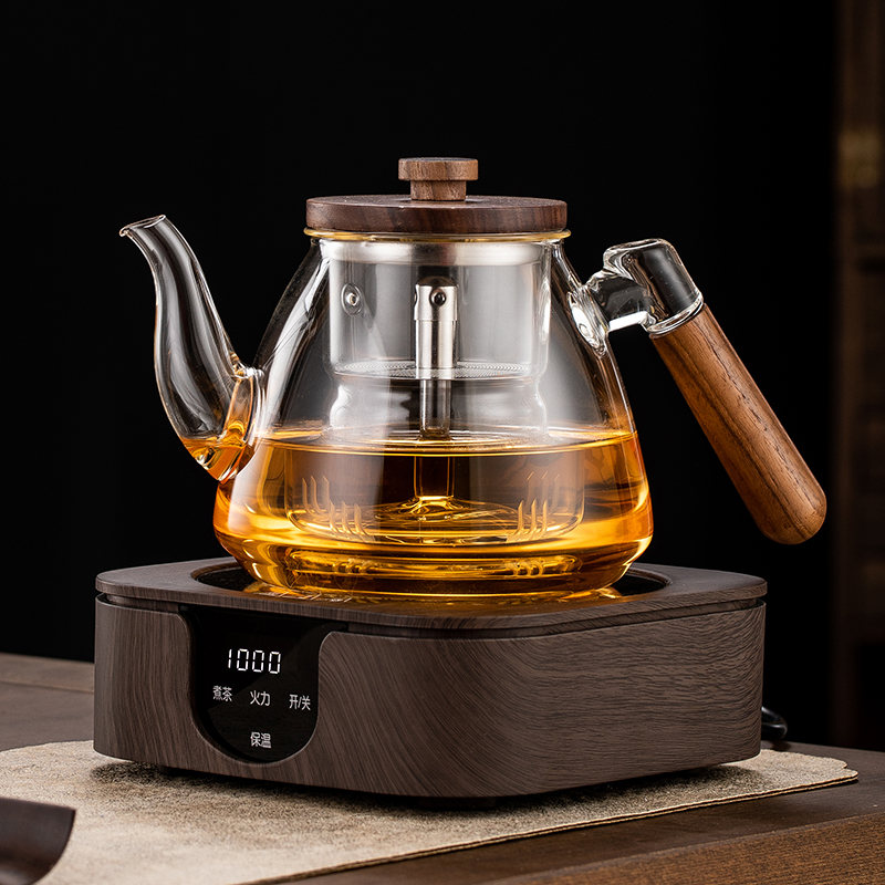 兴梵玻璃煮茶壶耐高温加厚蒸煮两用大容量煮茶器喷淋式电陶炉套装