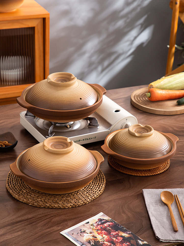 老式土砂锅加厚浅锅燃气灶电陶炉专用耐高温煲仔沙锅海鲜干锅商用