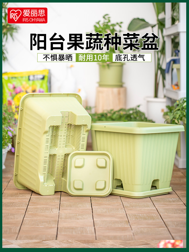 爱丽思长方形种菜盆家用阳台种植蔬菜花盆多肉专用塑料花盆爱丽丝