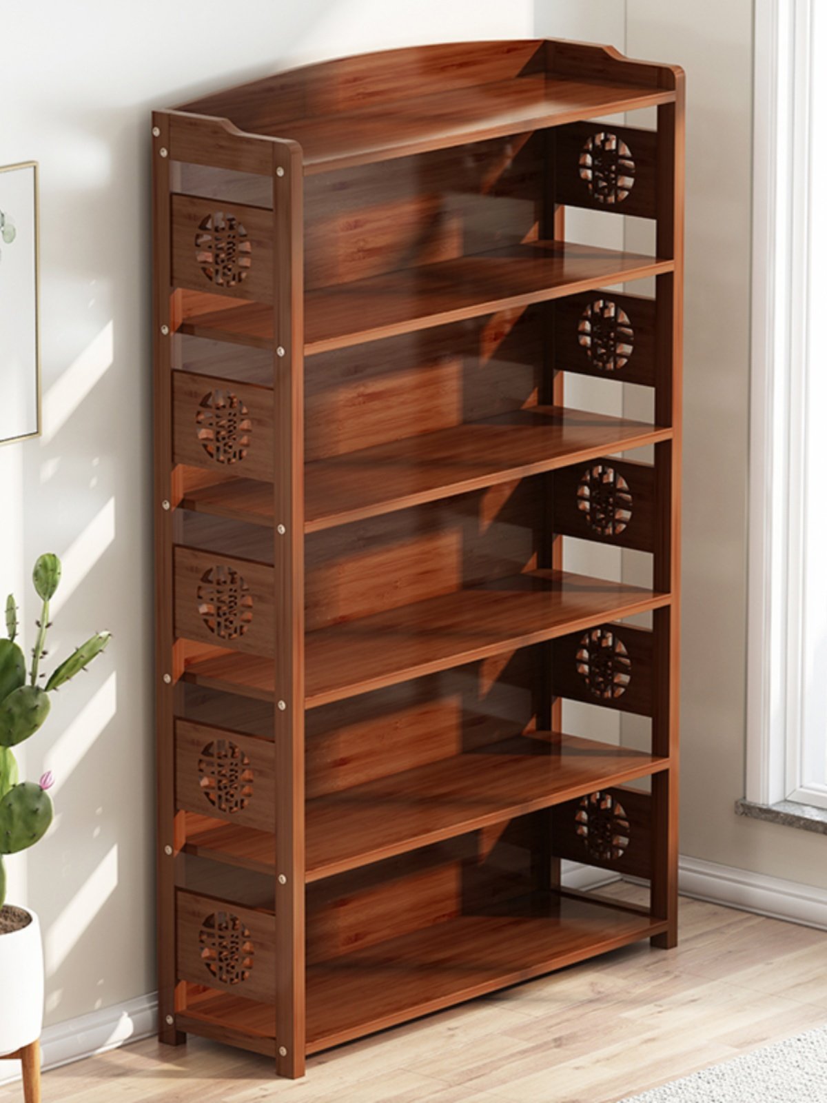 楠竹书架实木落地置物架多层书柜客厅小书架简约置物柜家用储物柜,住宅家具,书架,淘宝优惠券,粉丝福利购,淘宝优惠卷