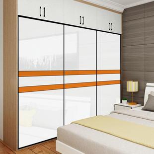 现货速发高光推拉滑移门折叠门衣柜门钢琴烤漆实木环保衣柜推拉门