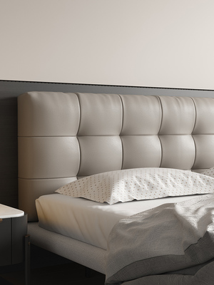 高级感床头靠垫榻榻米悬浮床靠背垫软包2025新款免洗皮革大靠枕套