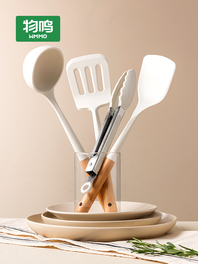 物鸣硅胶厨具套装铲锅铲不粘锅专用家用食品级耐高温铲子汤勺漏铲
