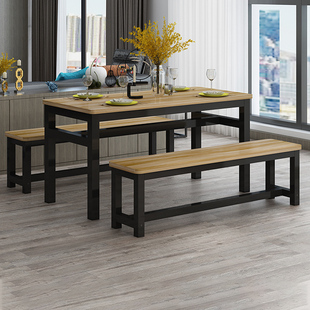 餐桌子凳子家用组合商用食堂早快餐厅面馆小吃饭店专用出租房桌椅