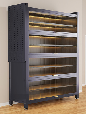 钢制鞋柜家用门口多层入户玄关柜大容量收纳柜铁艺新爆款防尘鞋架