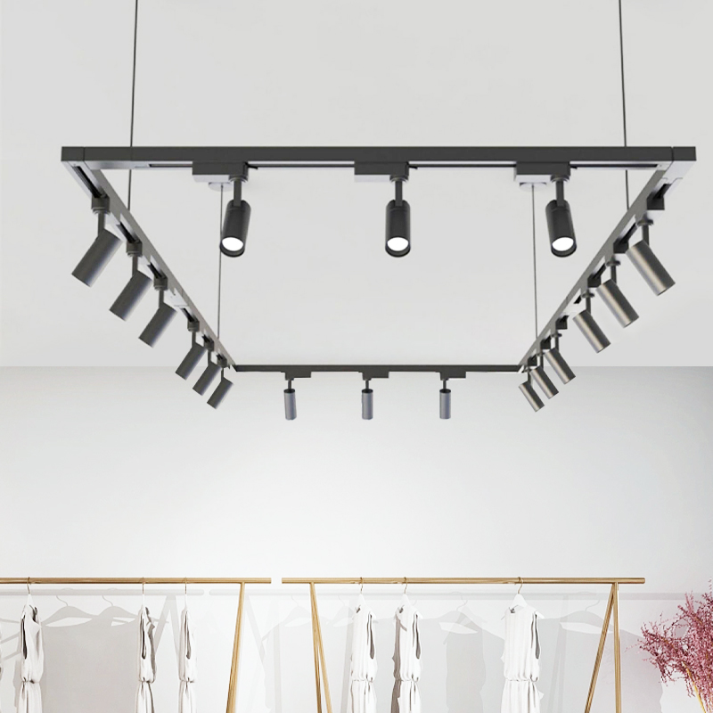 射灯轨道吊杆悬挂可伸缩吊杆轨道条支架导轨式led轨道射灯加长杆