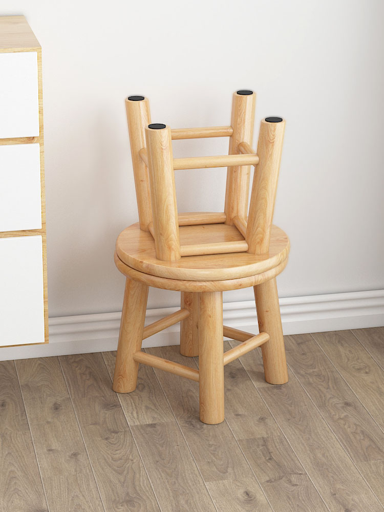 实木小凳子家用矮凳原木板凳卫生间小凳子简约小圆凳客厅木头凳子