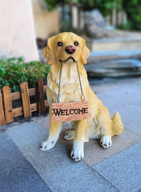 庭院装饰户外花园仿真狗摆件创意树脂动物雕塑宠物店家居狗狗摆设