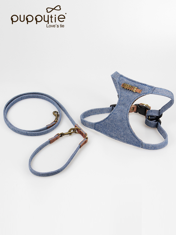 Puppytie狗狗牵引绳小型犬狗绳子遛狗绳背心式泰迪宠物胸背带定制