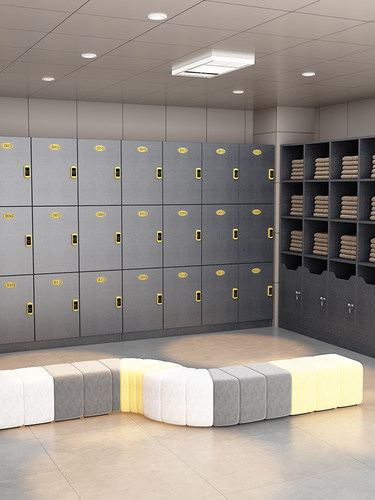 木质更衣柜理发店存包柜健身房瑜伽馆美容院美发店柜子储物柜带锁