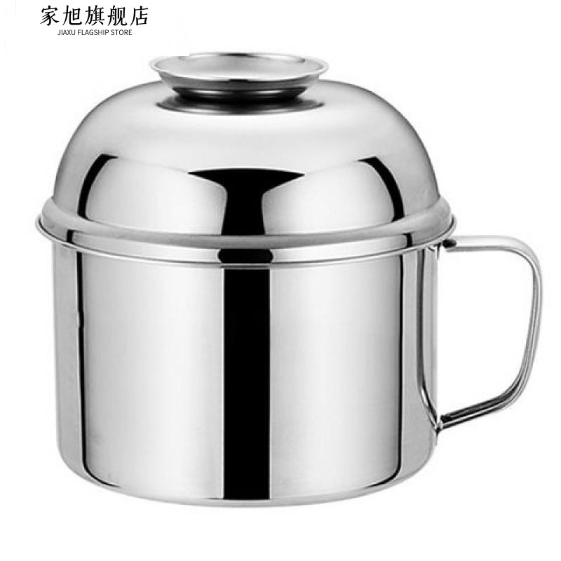 304加厚不锈钢快餐杯大号圆形饭缸学生食堂便当盒带盖分格泡面碗