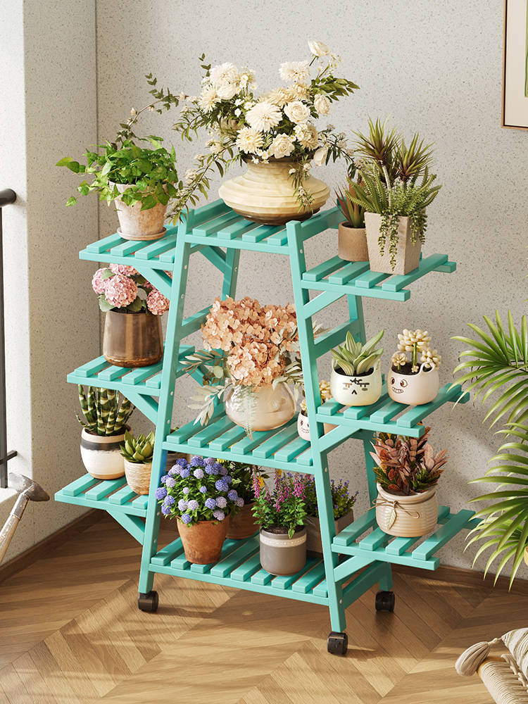 花架子多层阳台楠竹置物架植物摆放花盆托架可移动客厅落地式花架