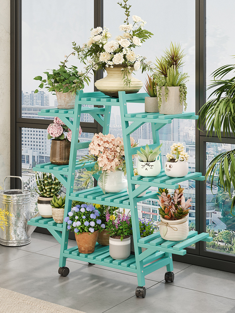 阳台置物花架落地多层收纳架杂物整理架阳台储物架带轮家居好物