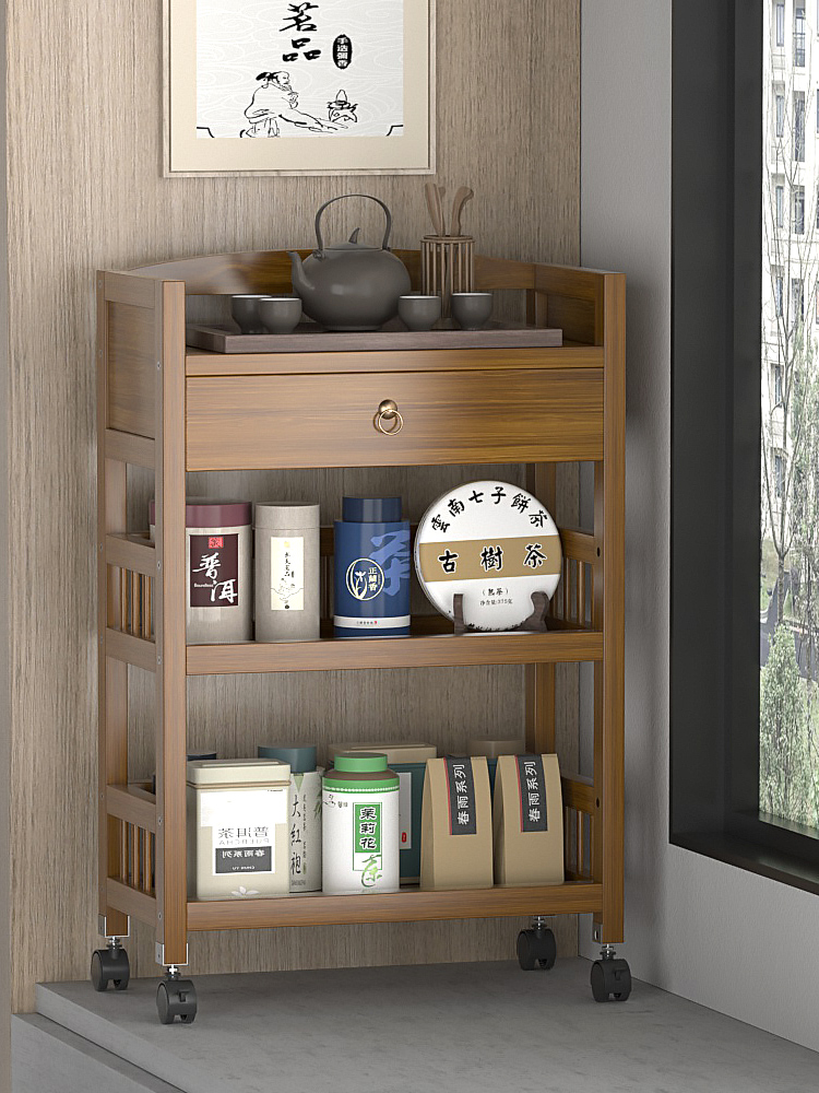 书架置物架落地带轮楠竹家用桌面收纳可移动阅读简易书柜放书柜子