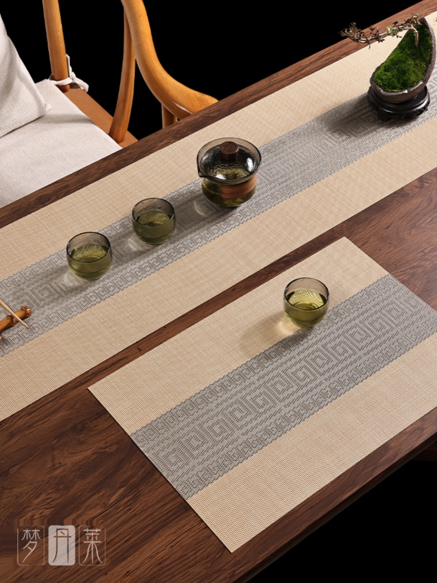 桌旗中式新中式茶台布艺长条简约现代茶席防水茶桌布茶旗垫布定制