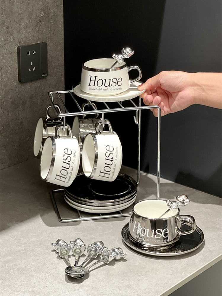 轻奢咖啡杯子高档精致女士家用高端欧式陶瓷套装高级感高颜值复古