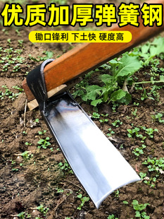 锄头种菜家用铁锹两用高猛钢锄头种地工具农具镢头农用助撅头刨地