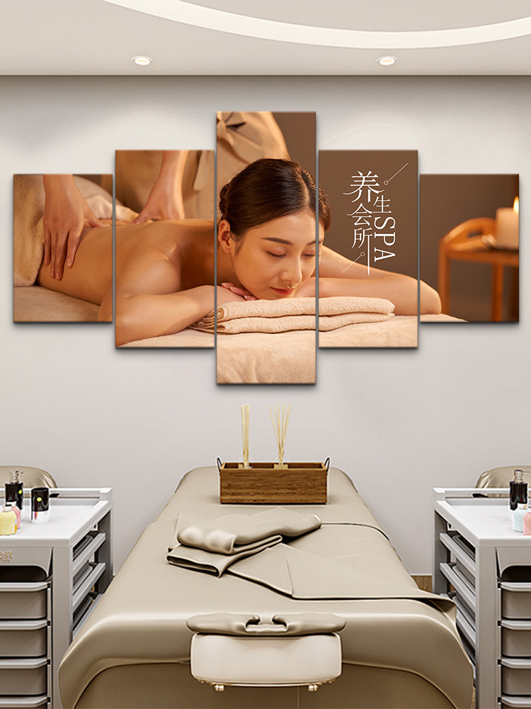 养生馆装饰画头疗图片宣传画美容店墙面装饰采耳店壁画美容院挂画