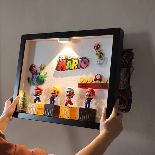 马里奥电表箱装饰画2025新款卡通微景观弱电箱遮挡网线盒感应挂画
